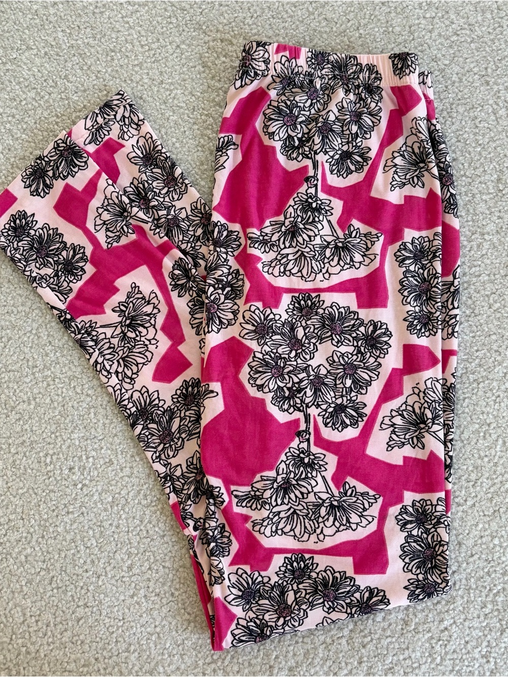 Pink & Magenta Floral Print Leggings